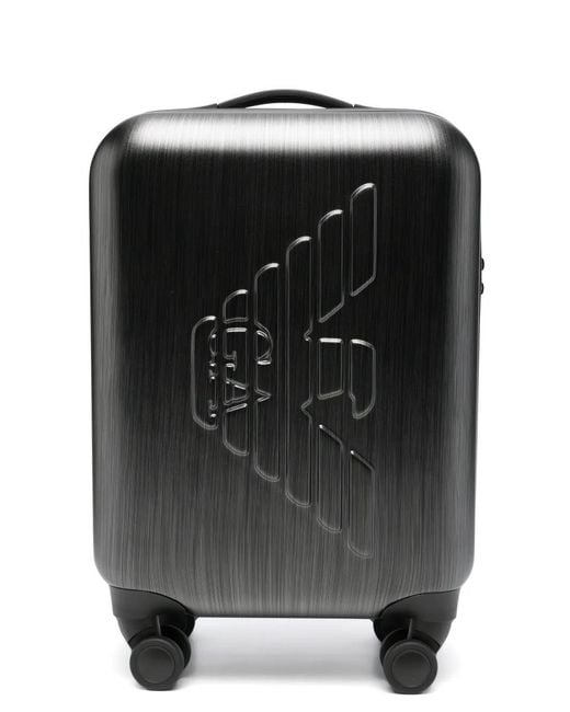 Emporio Armani Black Logo-Embossed Suitcase for men