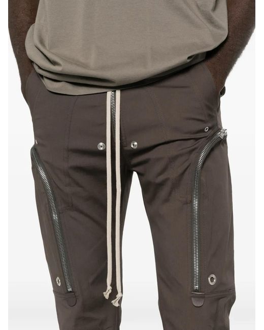Rick Owens Gray Bauhaus Zip Cargo Pants for men