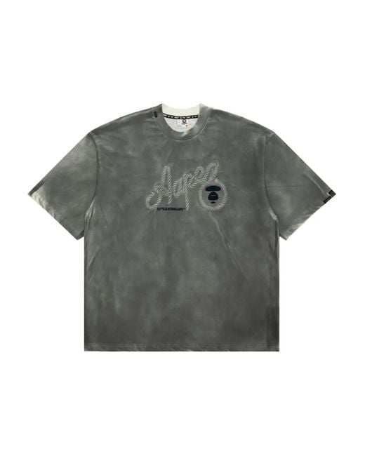 Aape By A Bathing Ape Gray Graphic-Print T-Shirt for men