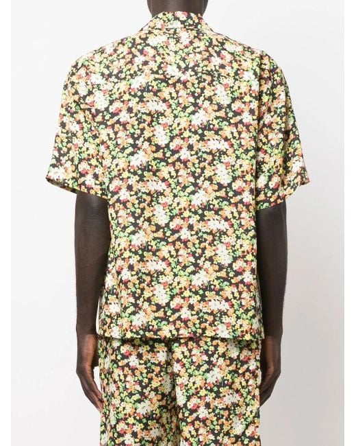 Marni Metallic Floral Short-Sleeve Shirt for men