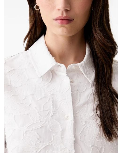 Joop! White Floral-Jacquard Shirt