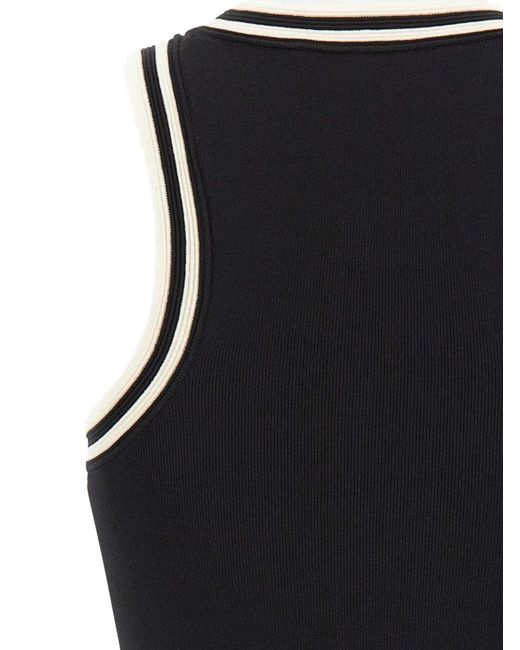 Kaos Black Icona Contrast-Trim Tank Top