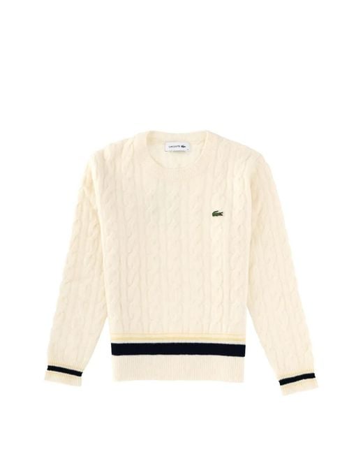 Jersey De Punto De Ochos Lacoste de color Natural