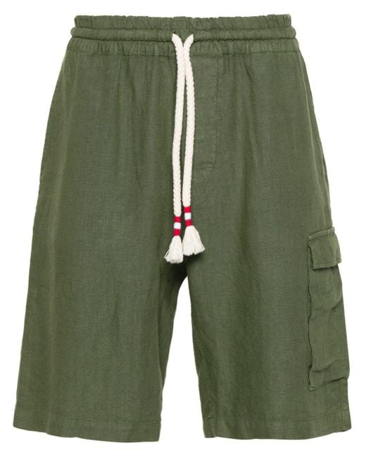 Mc2 Saint Barth Green Marseille Linen Shorts for men