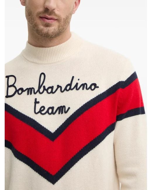 Mc2 Saint Barth Davos Chevron-Knit Embroidered Sweater for men