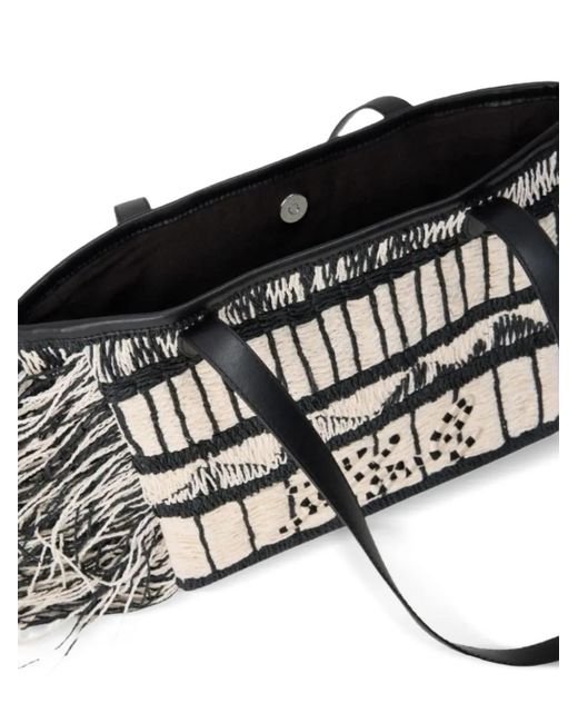 Karl Lagerfeld White K/Signature 2.0 Fringe Tote Bag