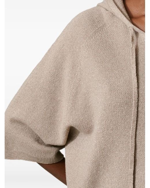 Fabiana Filippi Gray Drawstring-Fastening Elbow-Sleeve Hoodie