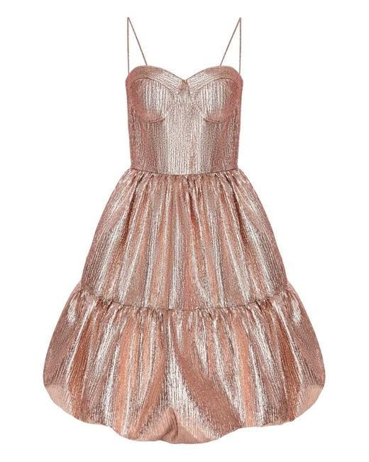 Anouki Pink Metallic Gathered Minidress