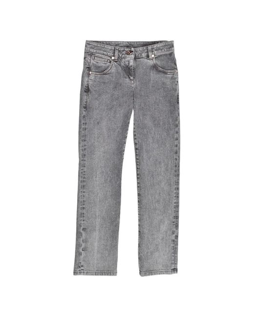 Vaqueros Rectos Brunello Cucinelli de color Gray