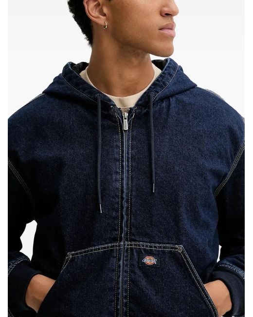 Dickies Blue Hooded Denim Jacket for men