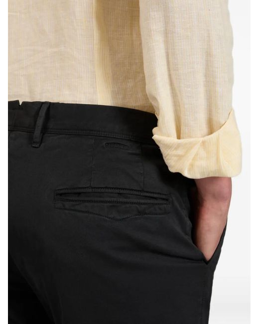 Incotex Black Gabardine Slim-Fit Trousers for men