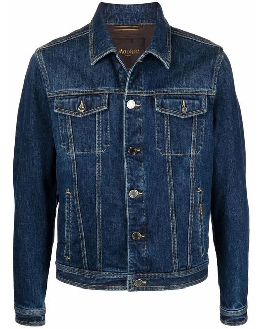 Moorer Denim Jack in het Blue voor heren