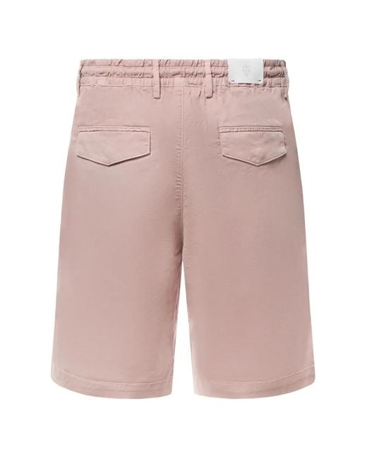 Eleventy Pink Pleated Drawstring Shorts for men