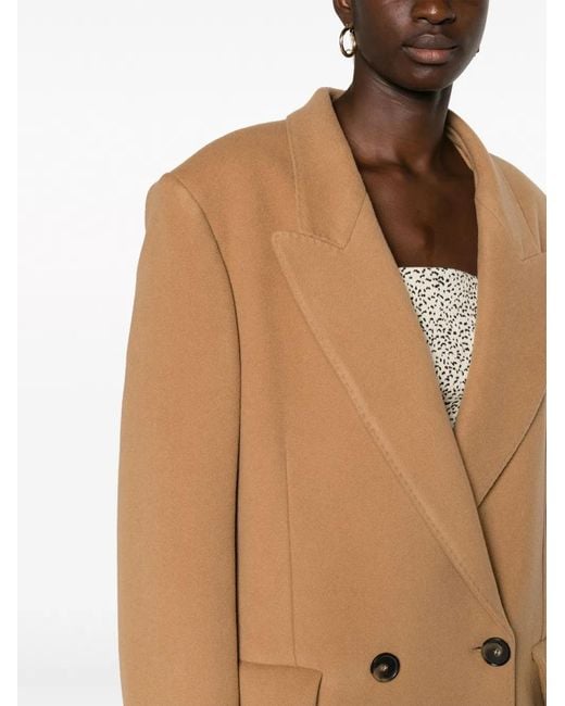 Stella McCartney Natural Double-Breasted Wool Coat