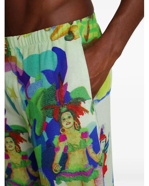 Amir Slama Green Printed-Patterned Trousers for men