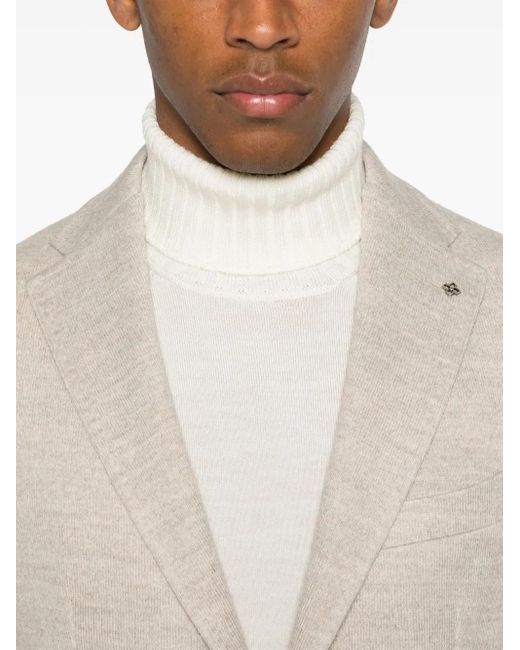 Tagliatore White Single-Breasted Blazer for men