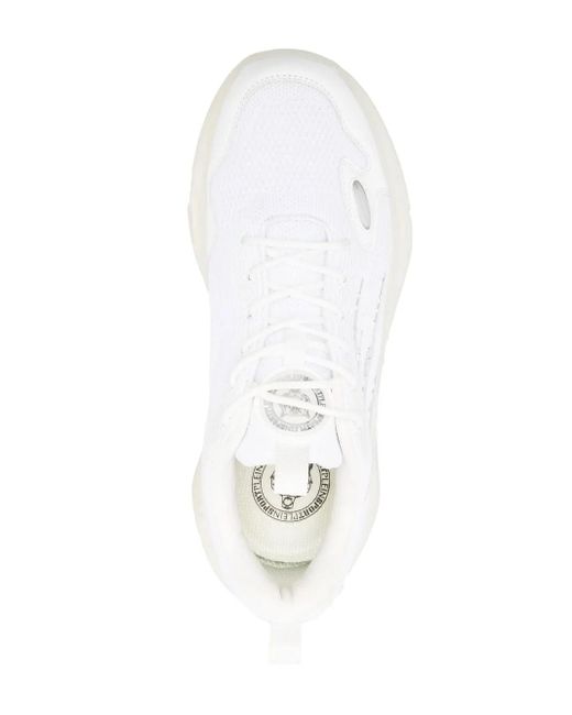 Philipp Plein White Runner Panelled Lace-Up Sneakers