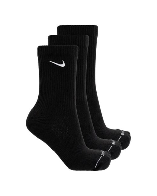 Nike Black Logo-Embroidered Ribbed Socks (Set Of Three) for men