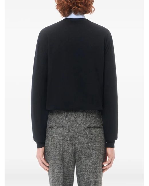 Valentino Garavani Blue Wool Jumper With Vlogo Embroidery for men