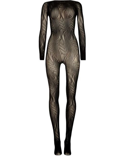 Wolford Snake Net ジャンプスーツ Black