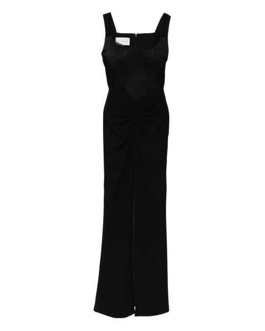 SILK LOVE & LACE Women's Black Evelyn Corset Maxi Dress