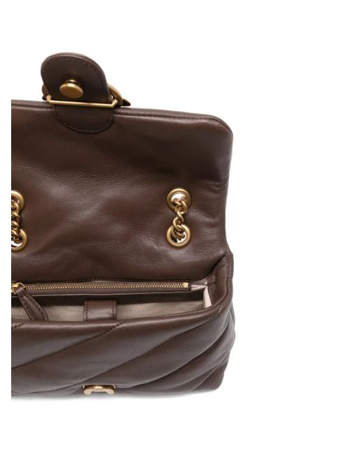 Borsa A Spalla Love Con Placca Logo di Pinko in Gray