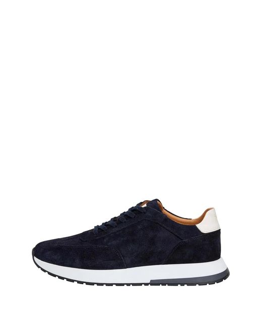 Hackett Blue Rapid Chad Perforated-Logo Sneakers for men