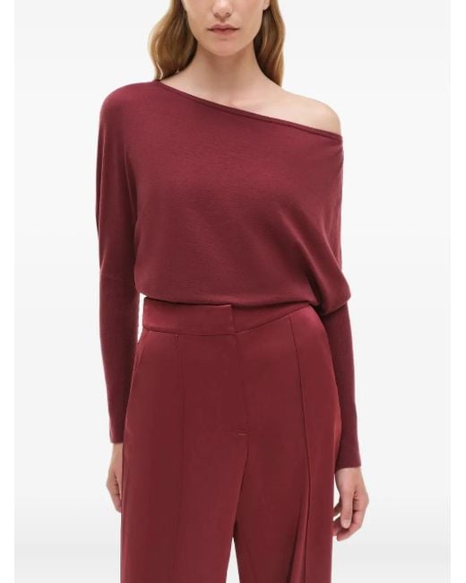 Jonathan Simkhai Red Pressed-Crease Trousers