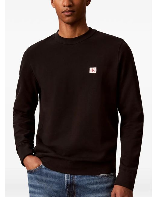 Calvin Klein Black Logo-Patch Sweater for men
