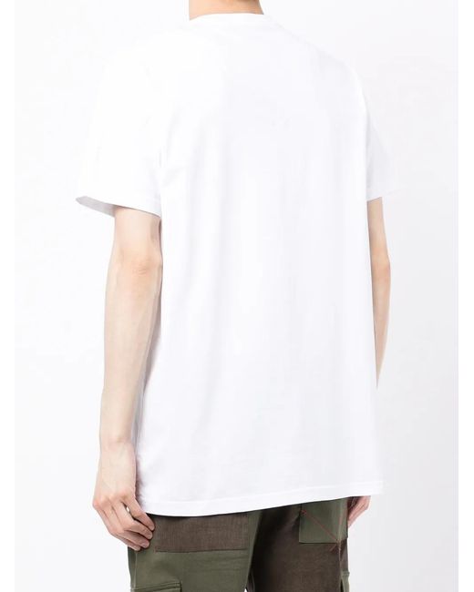 Maharishi White Floral-Embroidered Organic-Cotton T-Shirt for men