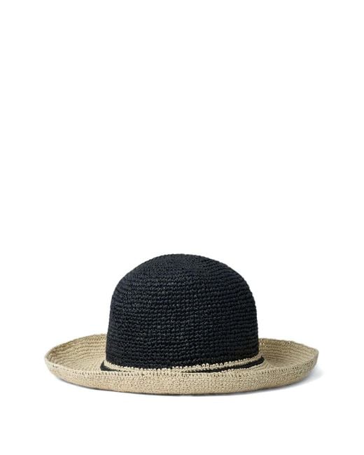 Totême Black Chapeau En Paille Tressée Tressée