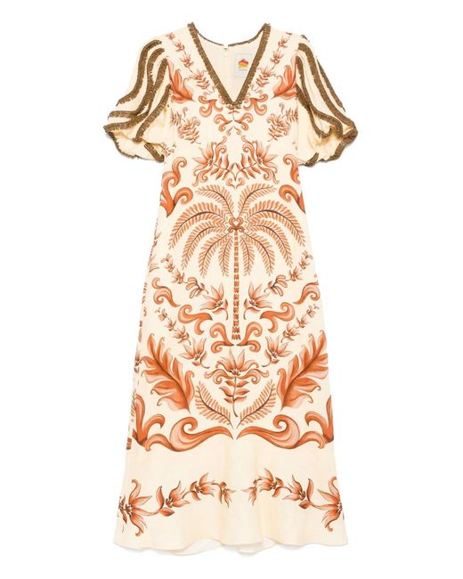 Farm Rio Brown Milani Maxi Dress