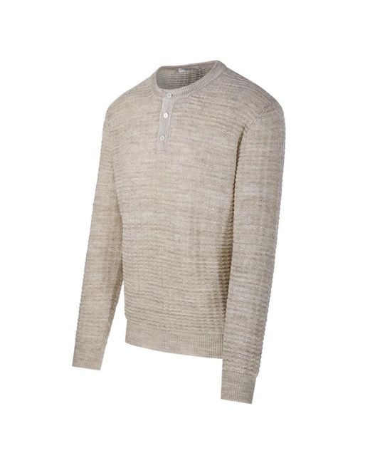 Roberto Collina White Buttoned Knitted Sweater for men