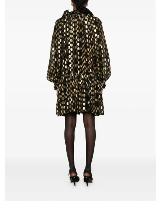 Ulla Johnson Black Gerüschtes Loretta Minikleid mit Polka Dots