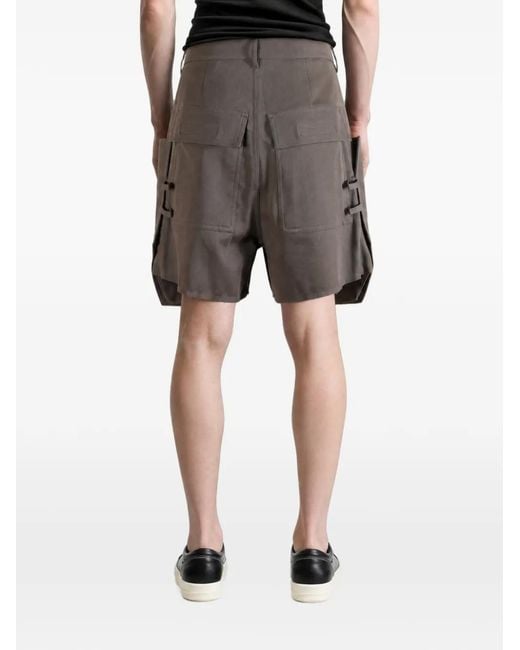 Rick Owens Gray Raw-Edge Panelled Shorts for men