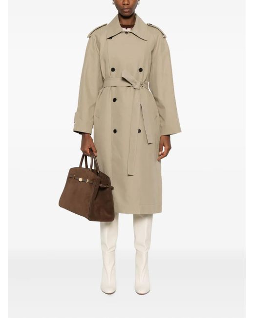 DUNST Natural Double-Breasted Trench Coat
