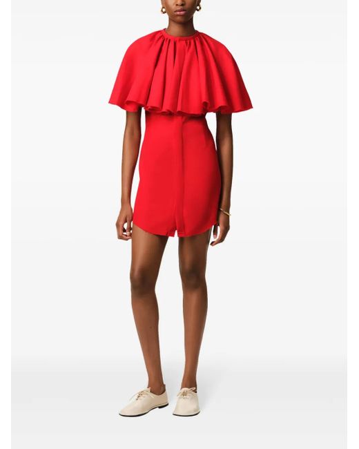 AMI Red Ruffled Mini Dress