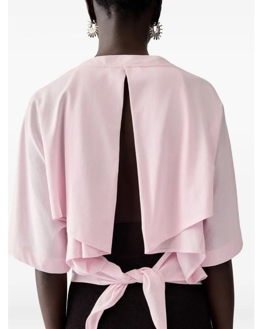 Jacquemus Pink Solid Round Neck T-Shirt