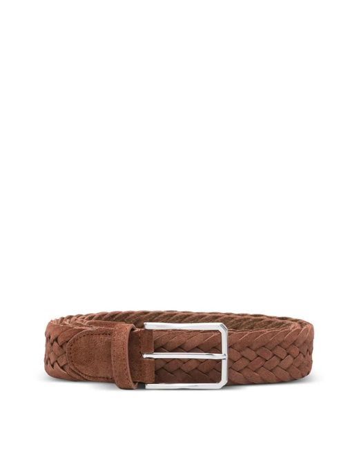 Canali Brown Braided Belt for men