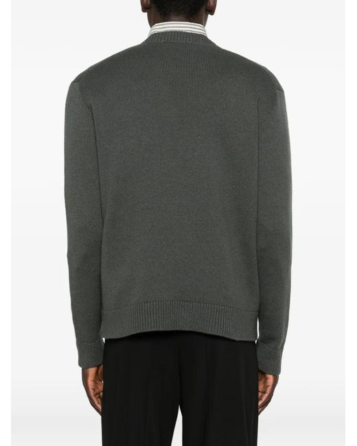 The Row Gray Button V-Neck Cardigan for men
