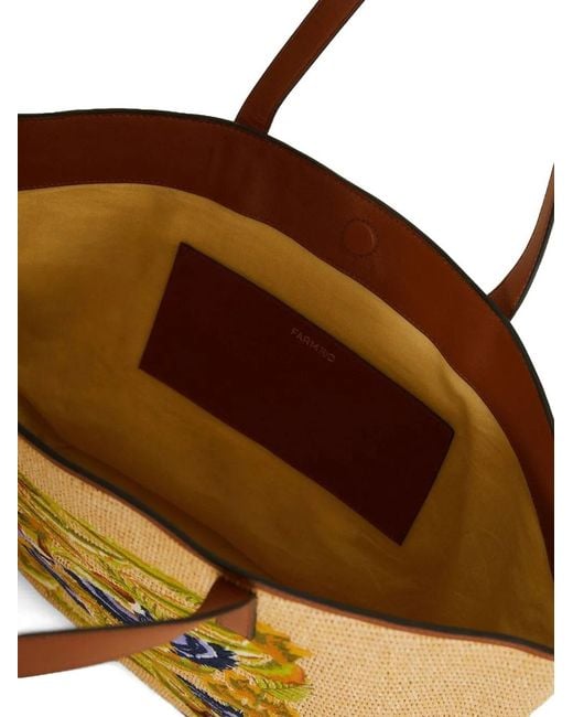 Farm Rio Natural Large Raffia Tote Bag