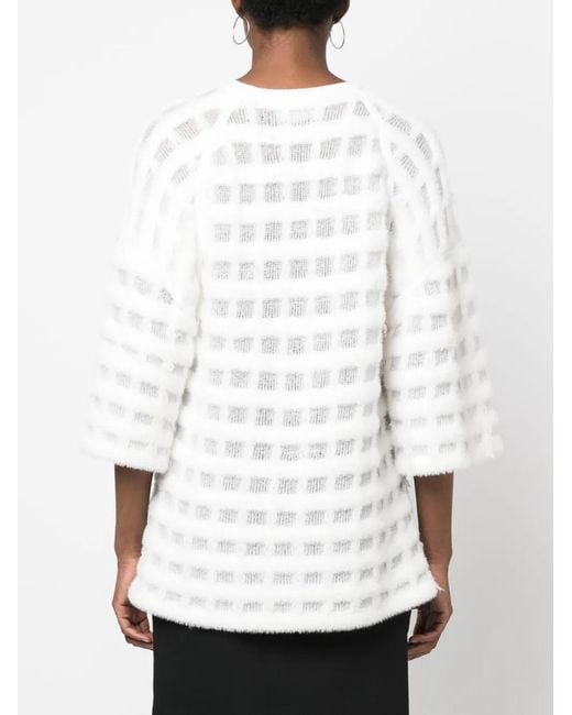 Genny Gebreide Top in het White