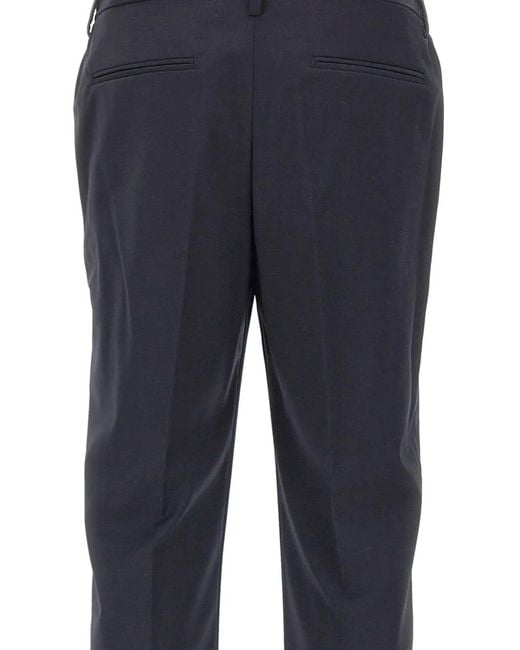 Devore Blue Front-Pleats Trousers for men