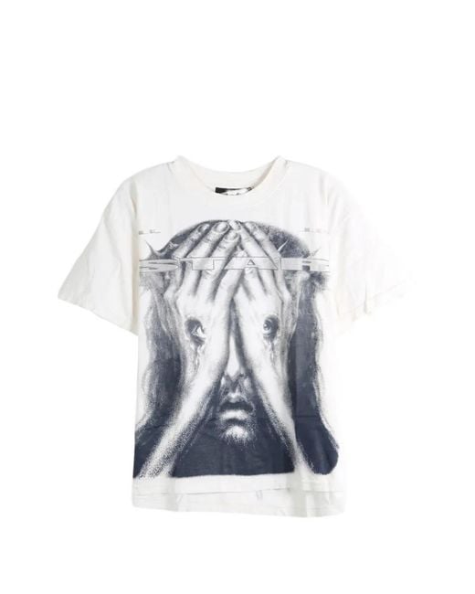 HELLSTAR Blue Jesus Eyes Graphic-Print T-Shirt for men