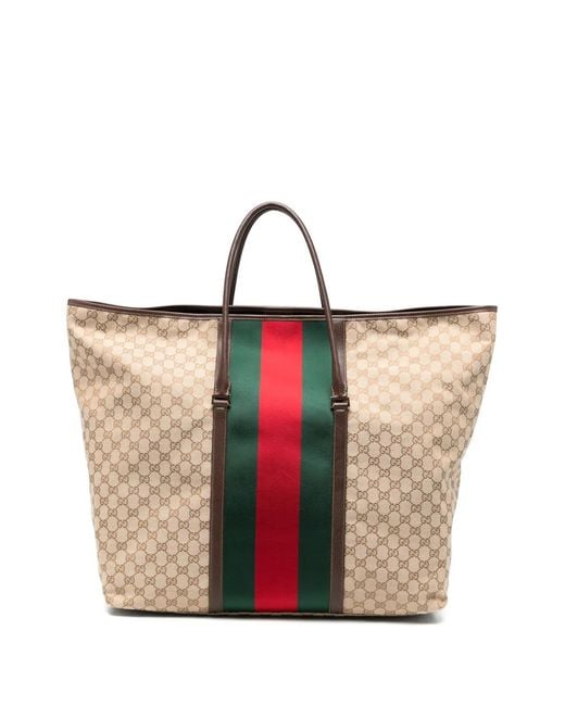 Gucci White Web-Stripe Luggage Bag for men