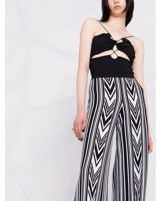 Balmain Blue Chevron Pattern Trousers
