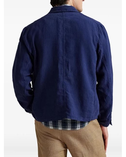 Polo Ralph Lauren Blue Linen Shirt Jacket for men