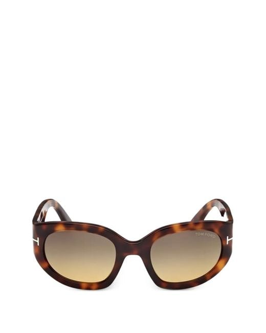 Tom Ford Brown Lunettes De Soleil À Monture Ovale