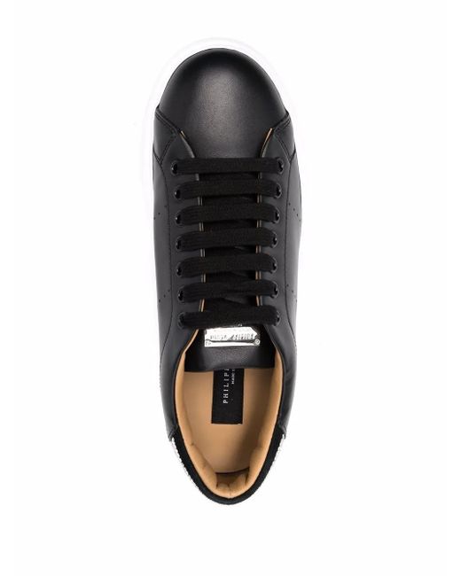 Philipp Plein Black Skull Low-Top Sneakers
