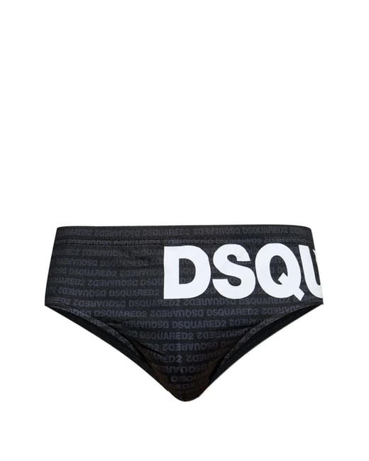 DSquared² メンズ ブラック ロゴ トランクス水着の通販はau PAY